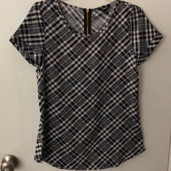 Express Tops - Plaid shirt sleeve top from express , size small Express Tops - Plaid shirt sleeve top from express , size small